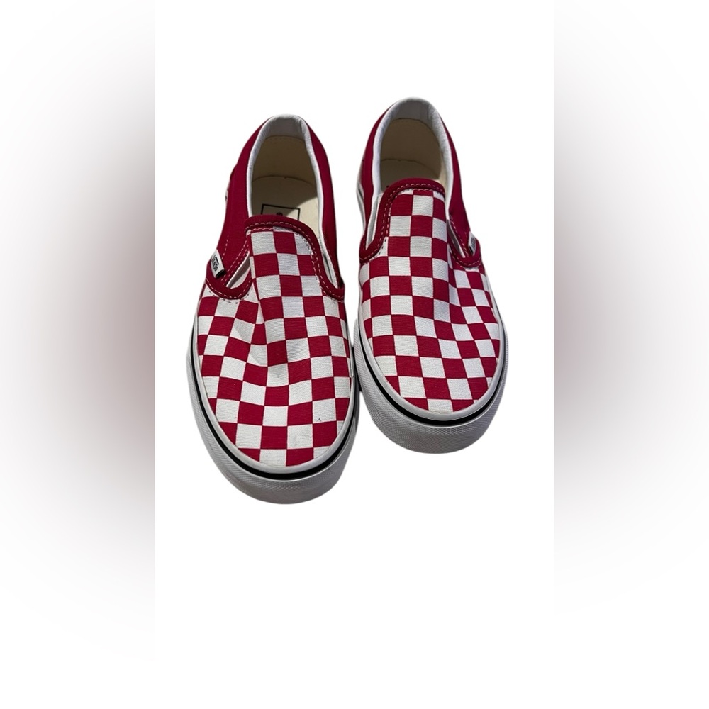 Pink Checkered Slip-On Vans Shoes